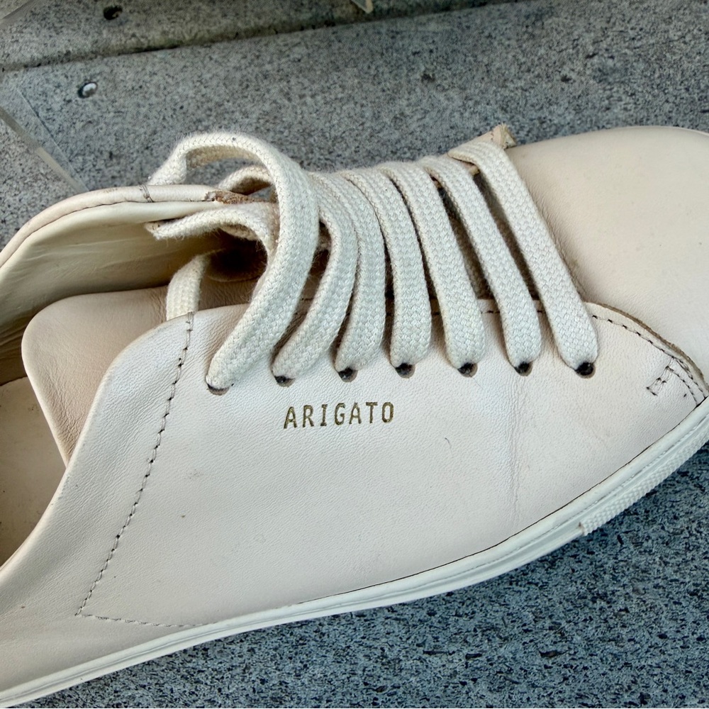 Axel Arigato Nude Low Top Leather Sneakers Women 37 Laces 98163 Flat Portugal - Picture 3 of 13
